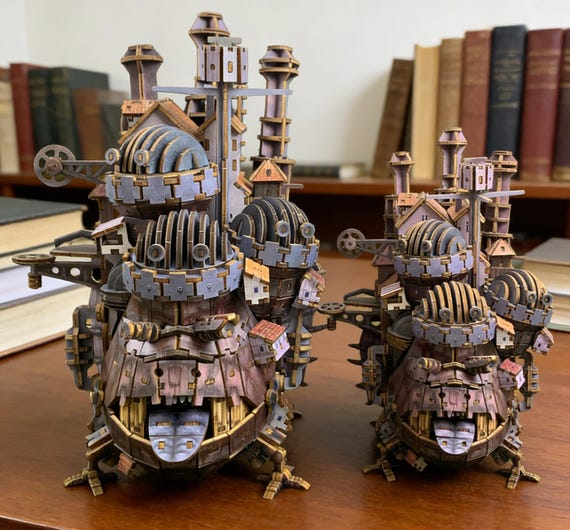 DIY 3D Wooden Walking Castle Puzzle, Steampunk Moving Fortress