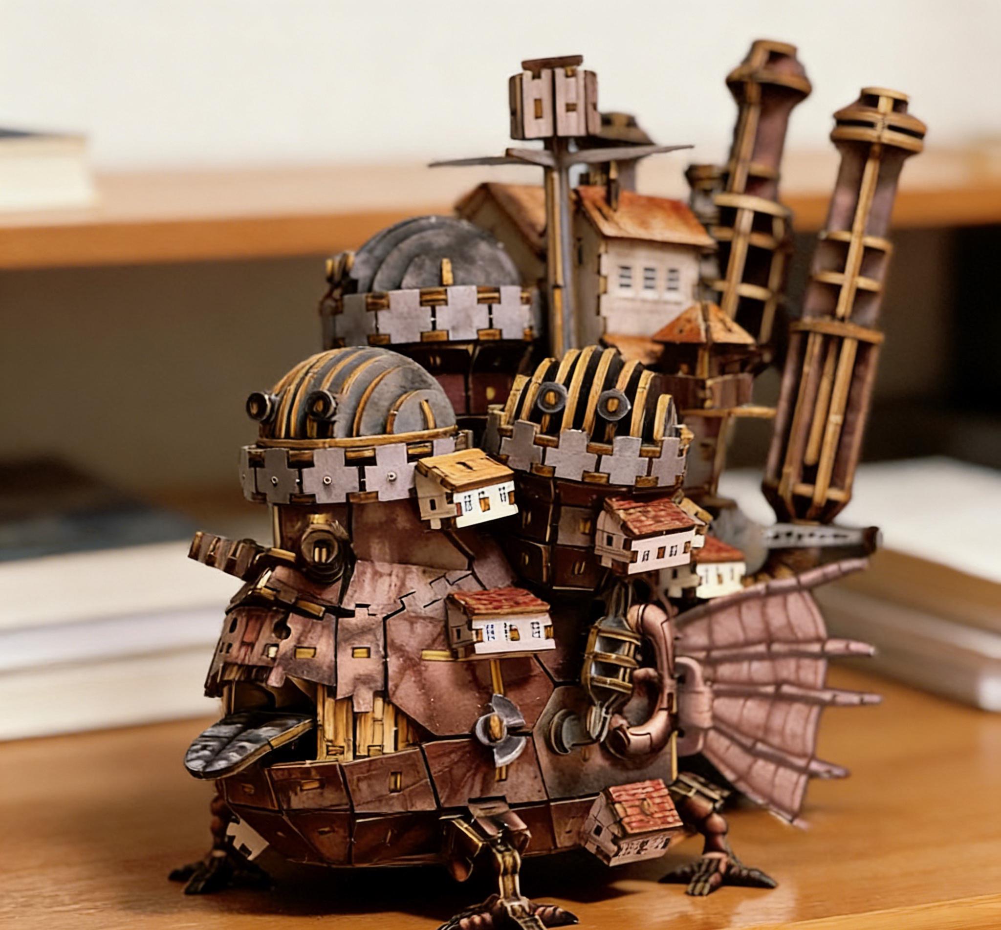DIY 3D Wooden Walking Castle Puzzle, Steampunk Moving Fortress