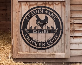 Hen House Decor, Hen House Metal Sign, personalized chicken coop sign , custom metal chicken sign , farm chicken house decor