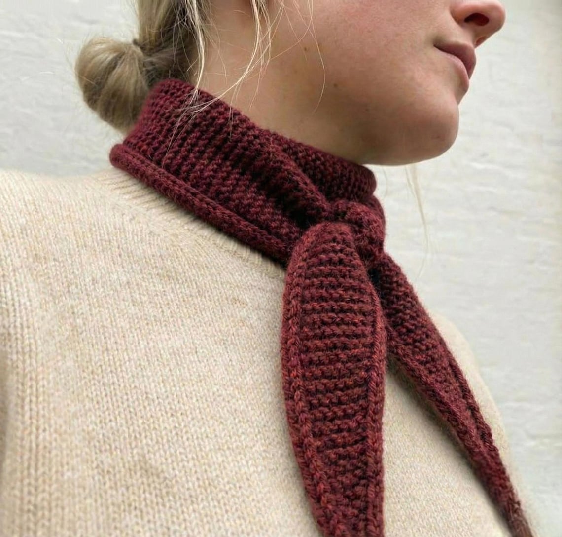 Mini Neck Scarf Knitting Pattern PDF Instructions Icord Edge Sophie ...
