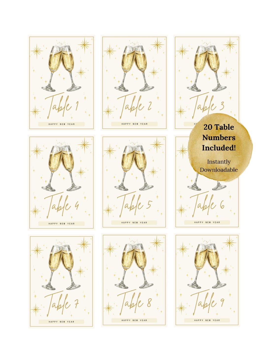 New Year’s Eve Place Cards Printable 2026 | A6 Table Name Cards | NYE ...