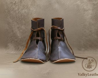 Oseberg Viking Leather Boots - Handmade Leather for LARP