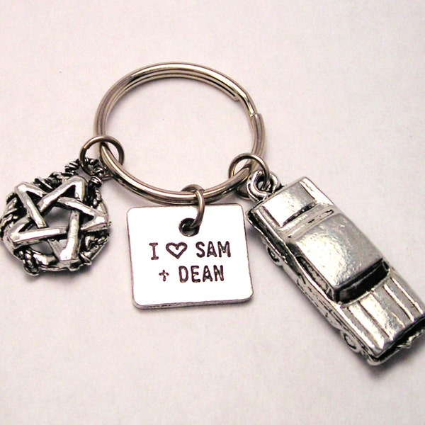 Supernatural I love Sam and Dean Impala  Keychain