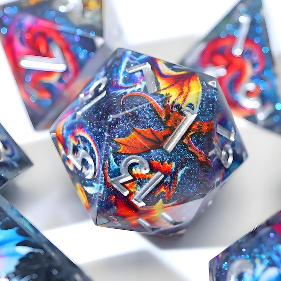 49 Pcs dés Polyédraux Bicolores pour Jeux de Table Dungeons And Dragons