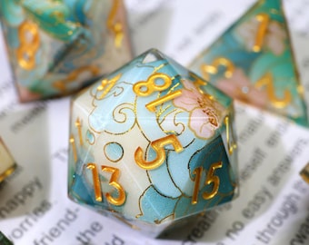 Dnd Dice Set Sakura Blossom Dice Sets for Dungeons and Dragons, Dice for DnD Gifts, Resin Dice