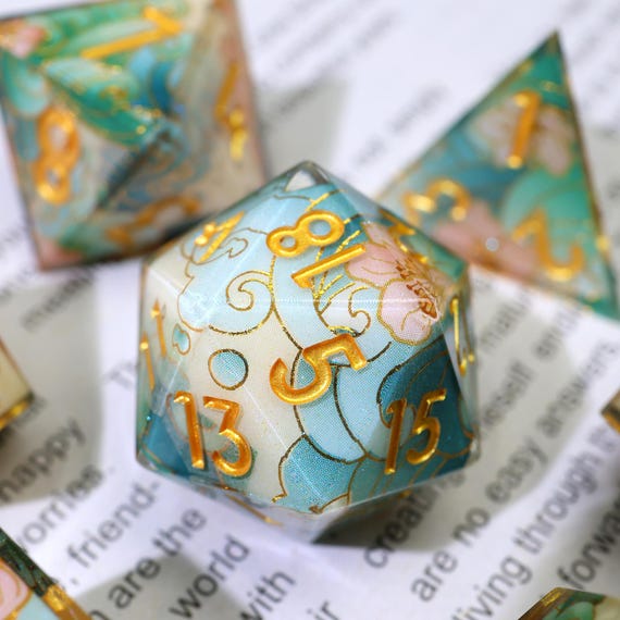 Dnd Dice Set Sakura Blossom Dice Sets for Dungeons and Dragons, Dice for DnD Gifts, Resin Dice