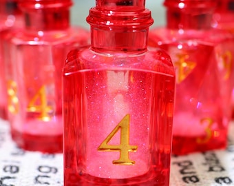 Potion Bottle Liquid Core Dice Set,Bottles 7 pieces DnD Dice Gifts for Tabletop Games Sharpedge Handmade Polyhedral Dice Gift for him