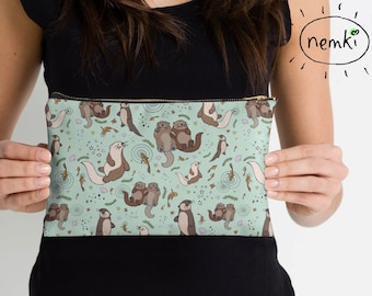 Otter Zip Pouch Sea Otter Zip Pouch Otter Pencil Case Otters Cute Otter Gifts Otter Accessories Cute Sea Otters For Otter Lovers