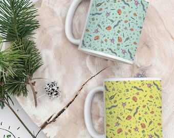 Microscopic Animal Mug, 4 Colours Available