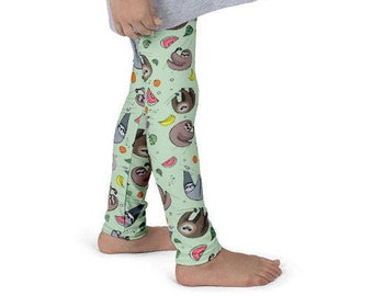 Cute Sloth Clothes Kids Sloth Leggings Girls or Teens