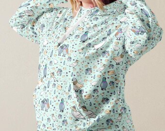 Sudadera con capucha de paloma, poliéster reciclado