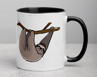 Cute Sloth Mug, 3 Colors, 11oz