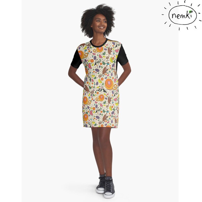 patterned t shirt dress