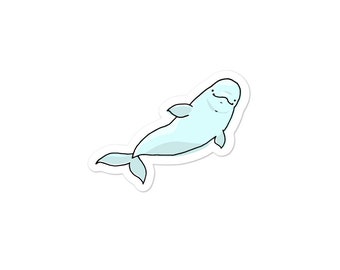 Beluga Vinyl Bubble-free Sticker, 3 x 3, 4 x 4 or 5.5 x 5.5