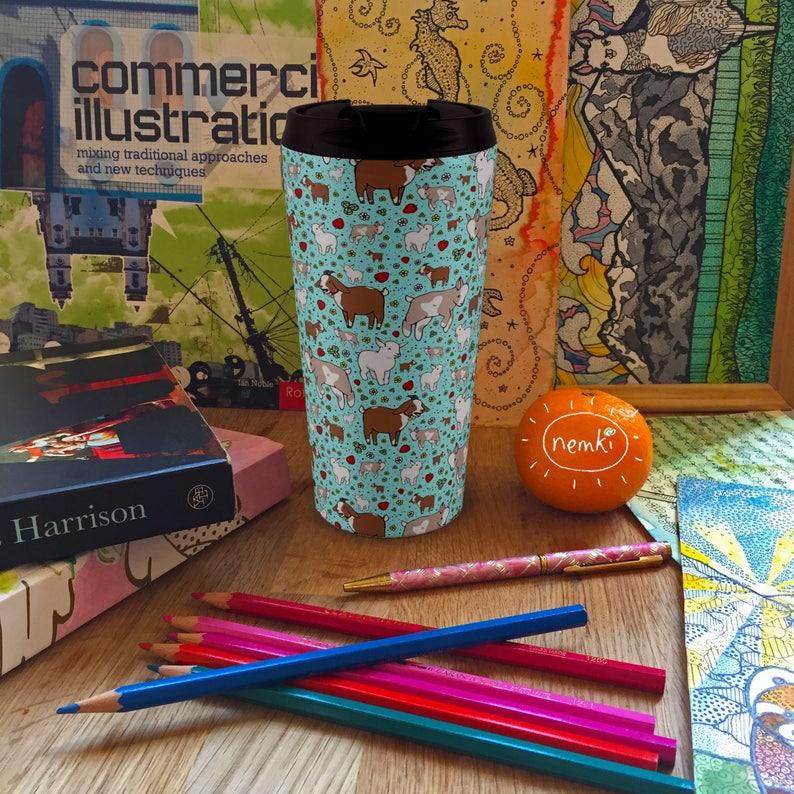 Goat Travel Mug Cute Goat Gift Cute Goat Mugs Cute Goat Coffee Etsy