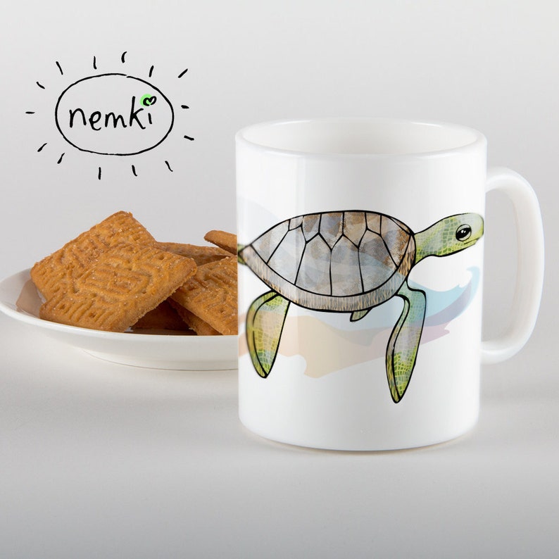 Turtle Coffee Mug Cute Turtle Mug Turtle Mug Cute Turtle Gifts Etsy