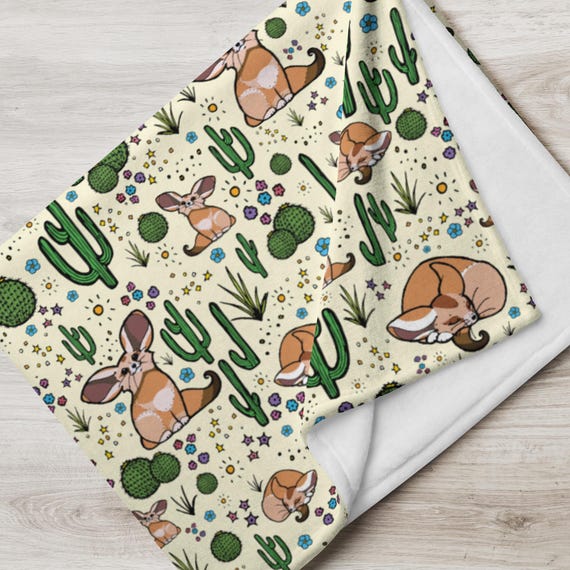 Fennec Fox Throw Blanket Etsy