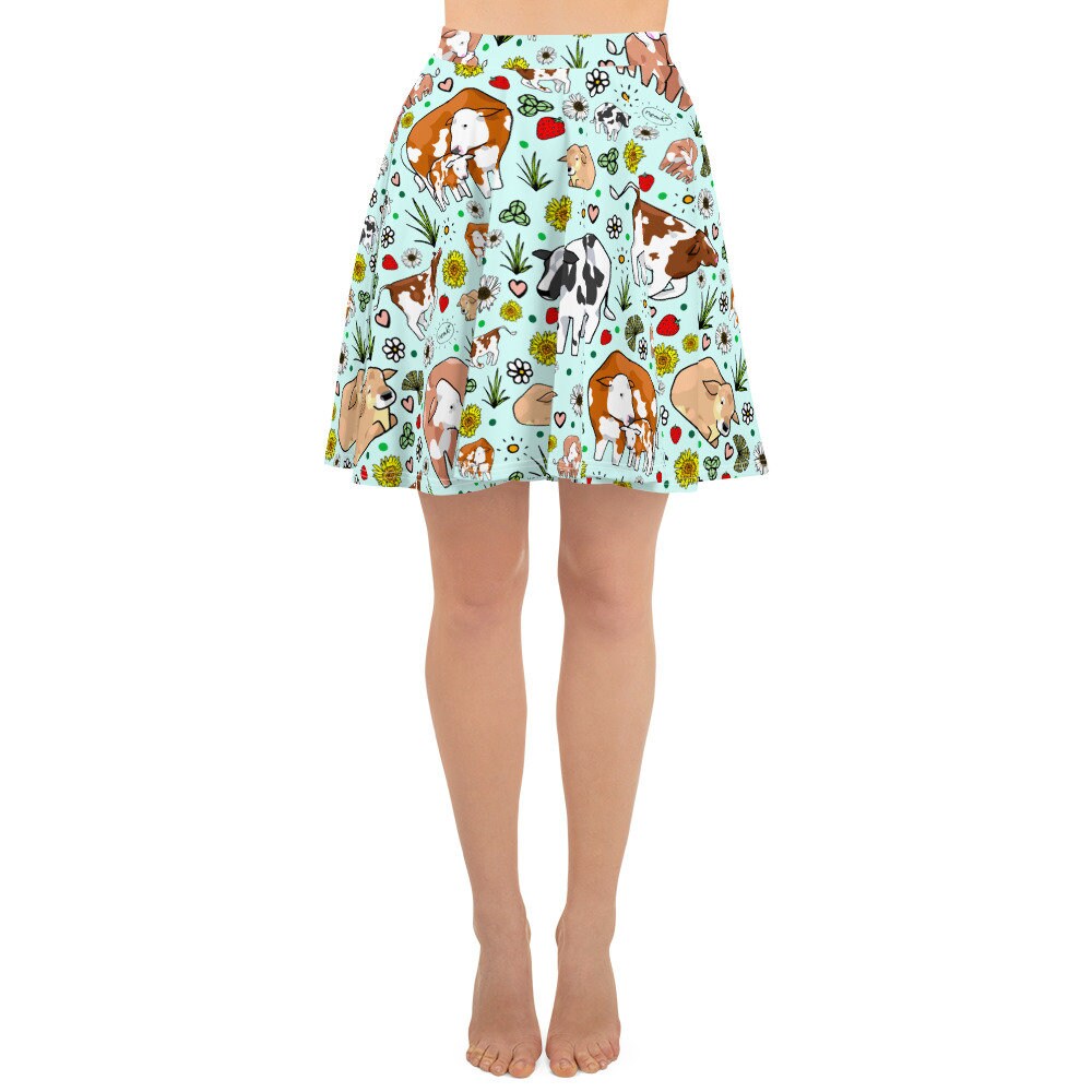 Image of Cow Skater Skirt