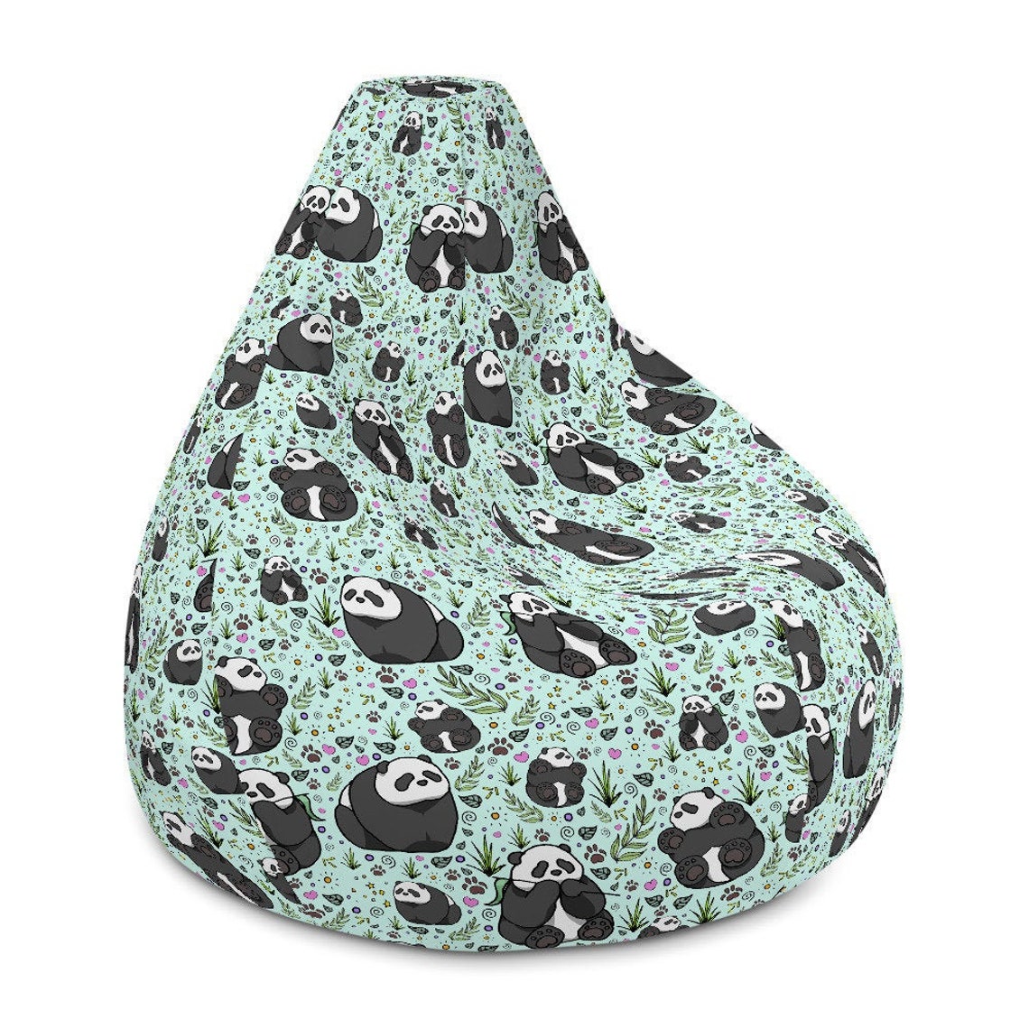 Panda Bean Bag Chair Cover Cute Pandas Beanbag Etsy Canada