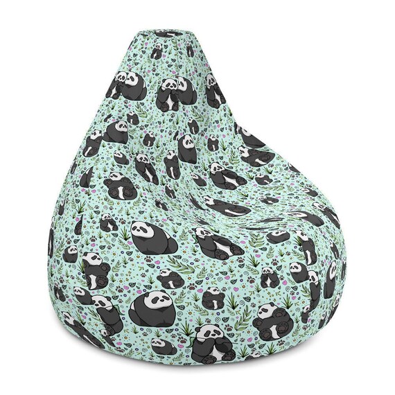 Panda Bean Bag Chair Cover Cute Pandas Beanbag Etsy