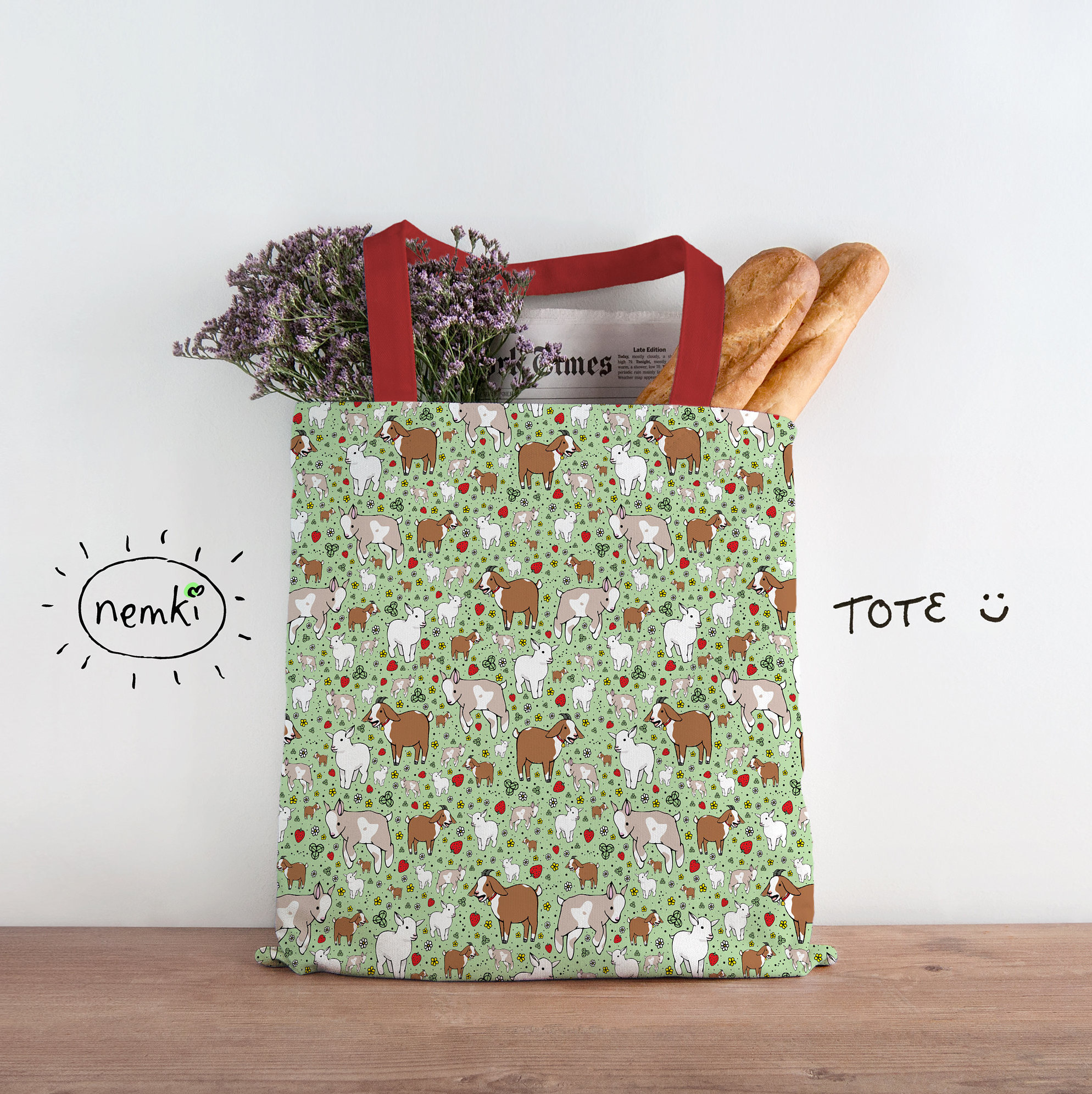 Goat Bag Cute Goat Tote Cute Goat Gifts Goat Birthday Gift Etsy