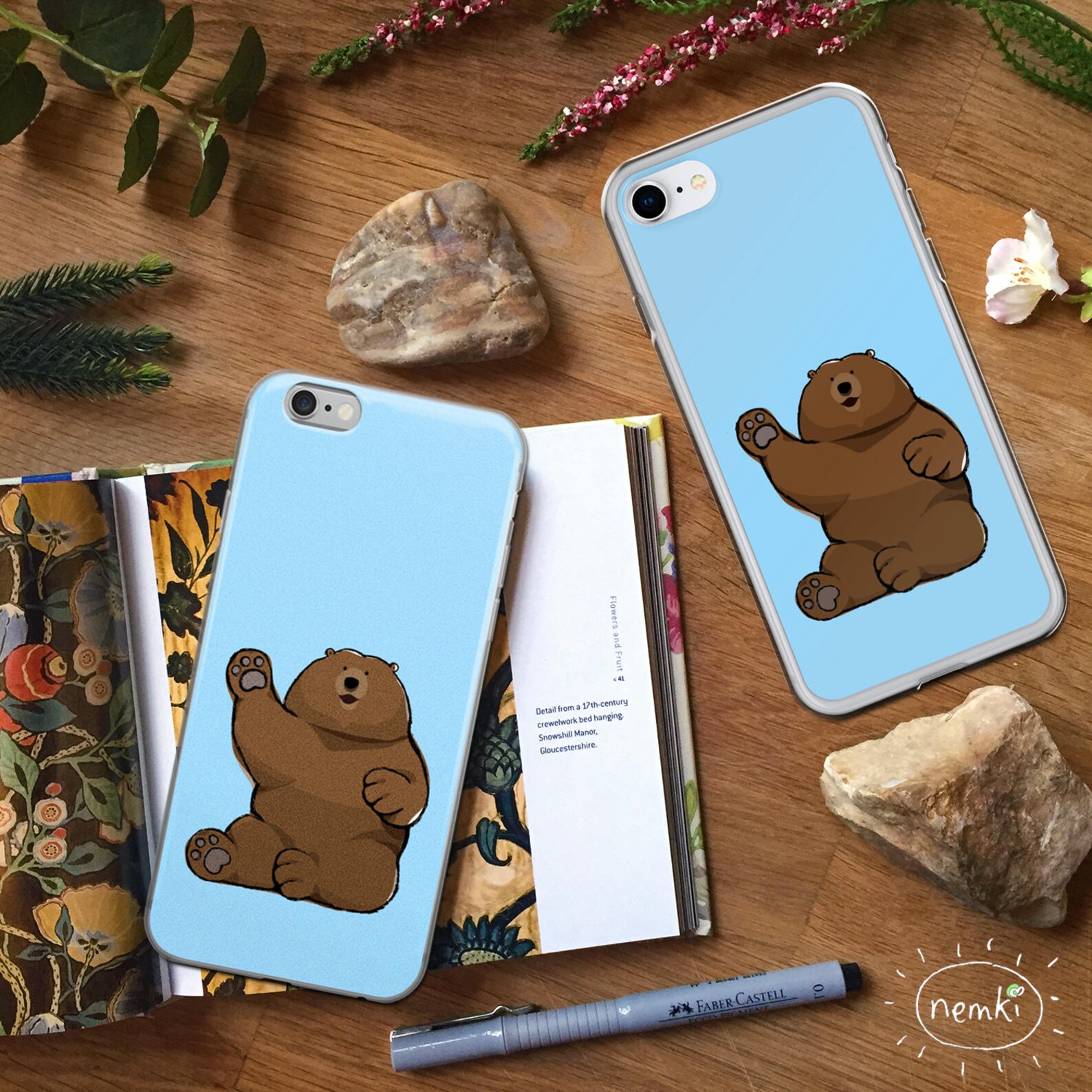 Bear Phone Case Bear Iphone Bear Samsung Cute Bear Iphone Case Etsy