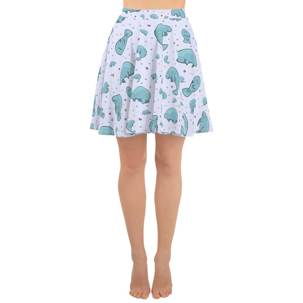 Image of Manatee Skater Skirt Manatees Skirts Women Ladies