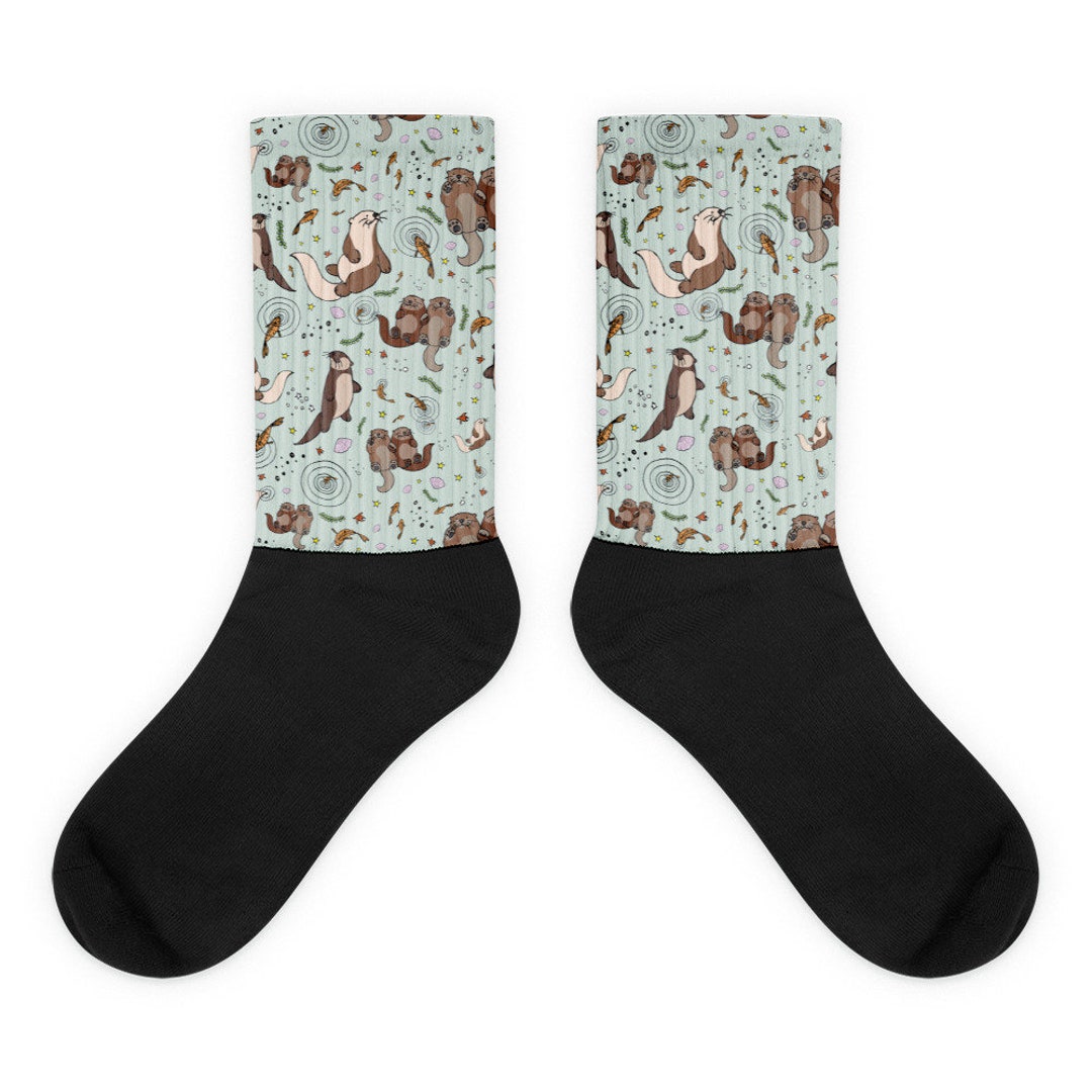 Otter Socks Sea Otter Mens Socks Otter Womens Socks Cute Otter Etsy