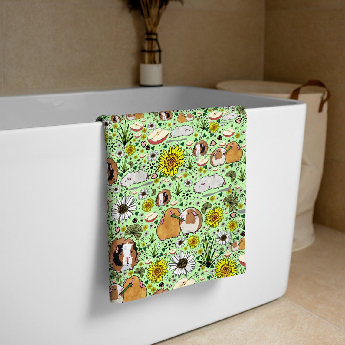 Guinea Pig Towel Cute Guinea Pig Beach Towel Guinea Pigs Bath Etsy