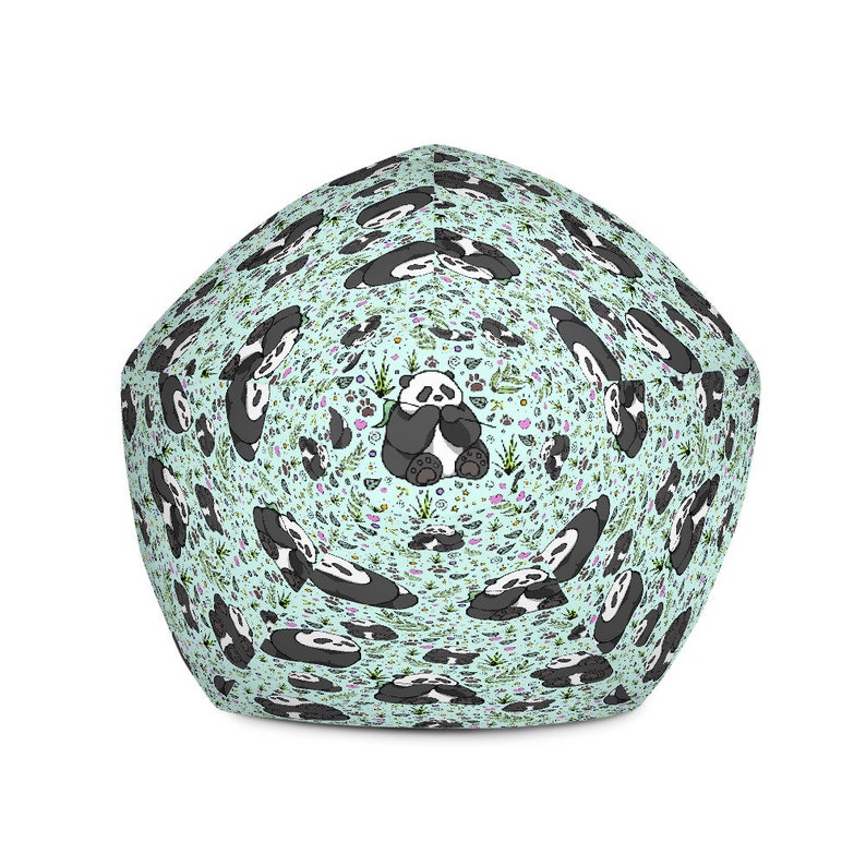 Panda Bean Bag Chair Cover Cute Pandas Beanbag Etsy
