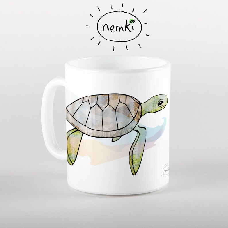 Turtle Coffee Mug Cute Turtle Mug Turtle Mug Cute Turtle Gifts Etsy