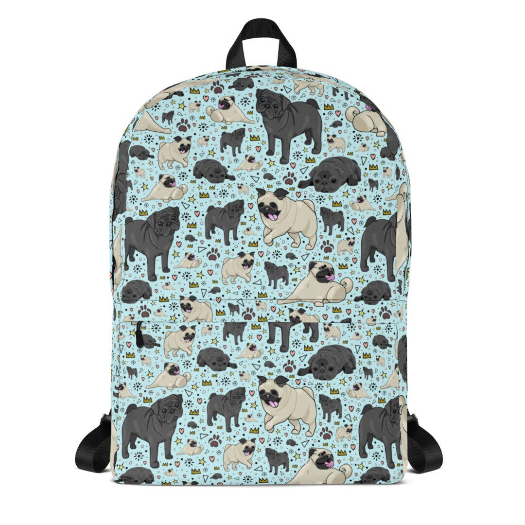 Pug Backpack Cute Pug Backpack Pug Rucksack Pug Bag Pugs Etsy UK