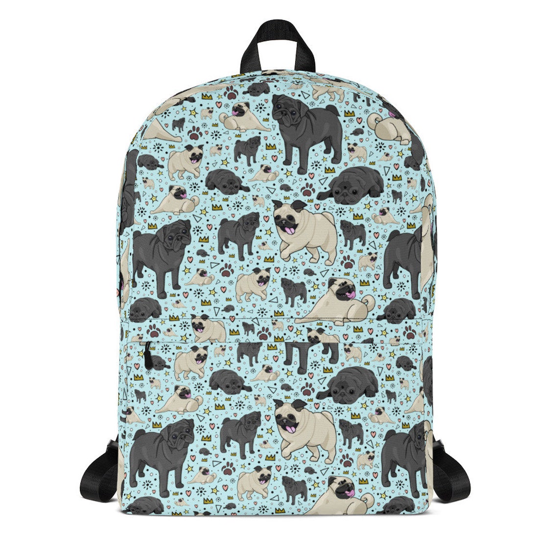 Pug Backpack Cute Pug Backpack Pug Rucksack Pug Bag Pugs Etsy