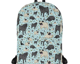 black pug backpack