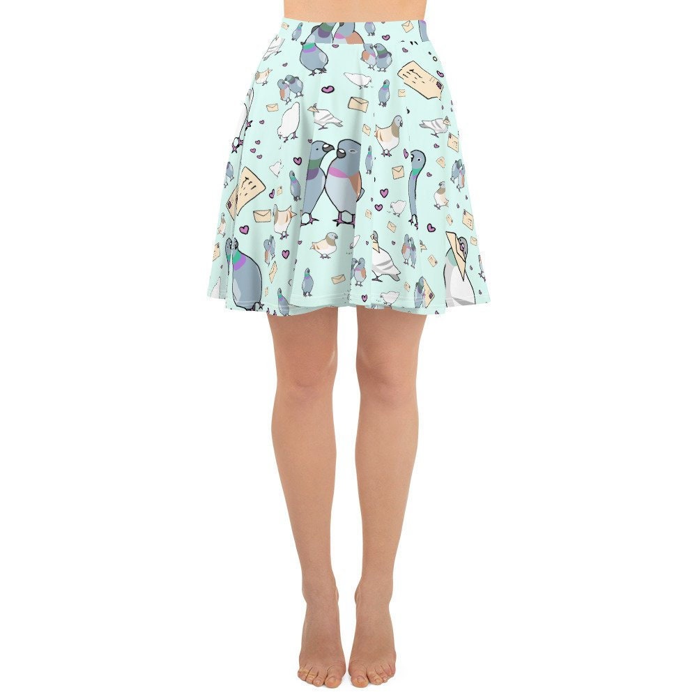 Image of Cute Pigeon Skater Skirt Messenger Skirts Women Ladies