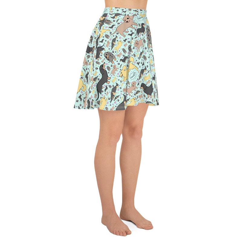 Cute Dachshund Skater Skirt Sausage Dog Skirts Women Ladies