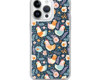 Chickens with Flowers iPhone Case