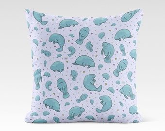 Manatee Throw Pillow, Manatee Cushion