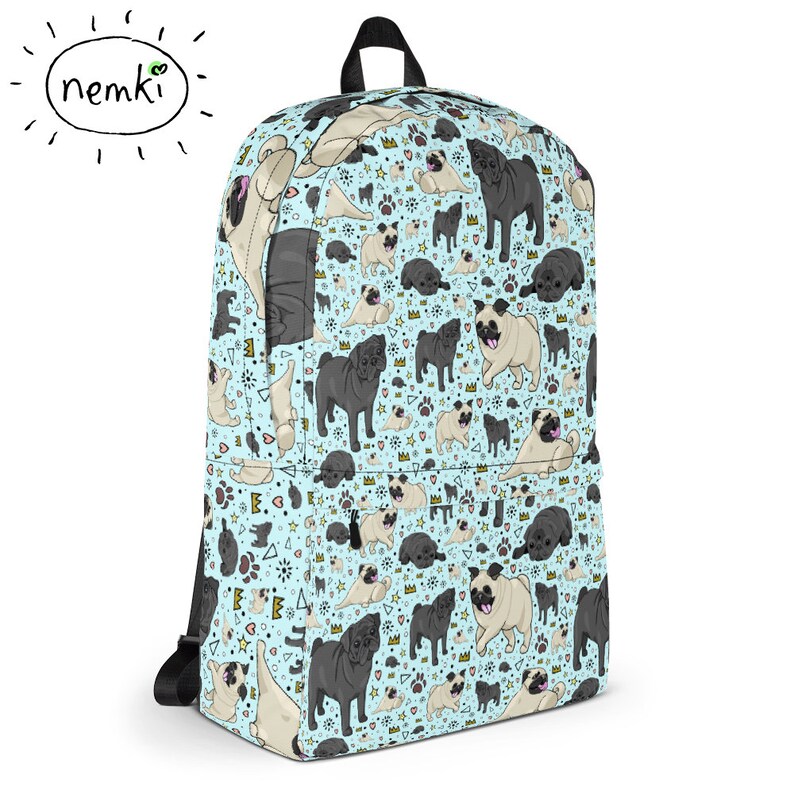 Pug Backpack Cute Pug Backpack Pug Rucksack Pug Bag Pugs Etsy
