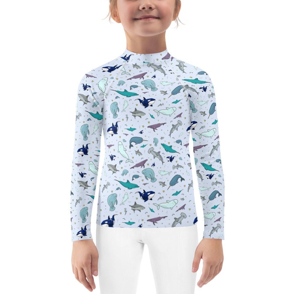 Ocean Animal Kids Rash Guard - Etsy