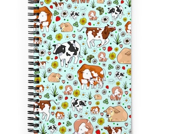 Cute Cow Spiral Notebook, Dotted paper