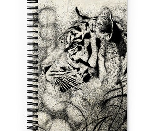 Tiger Notebook Black and White Notebook Cat Lover Gift Beautiful Journal Graph Notebook Cat Cover Notebook Cat Gifts Cat Owner Gifts