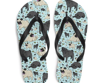pug flip flops