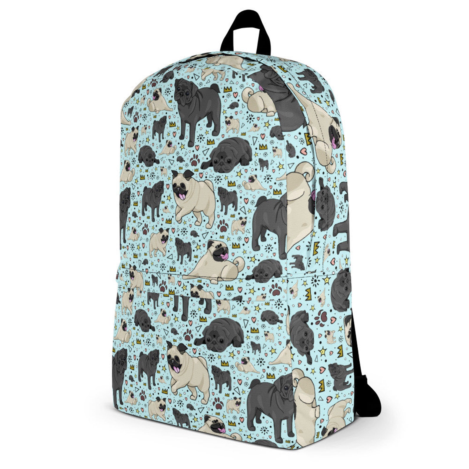 Pug Backpack Cute Pug Backpack Pug Rucksack Pug Bag Pugs Etsy