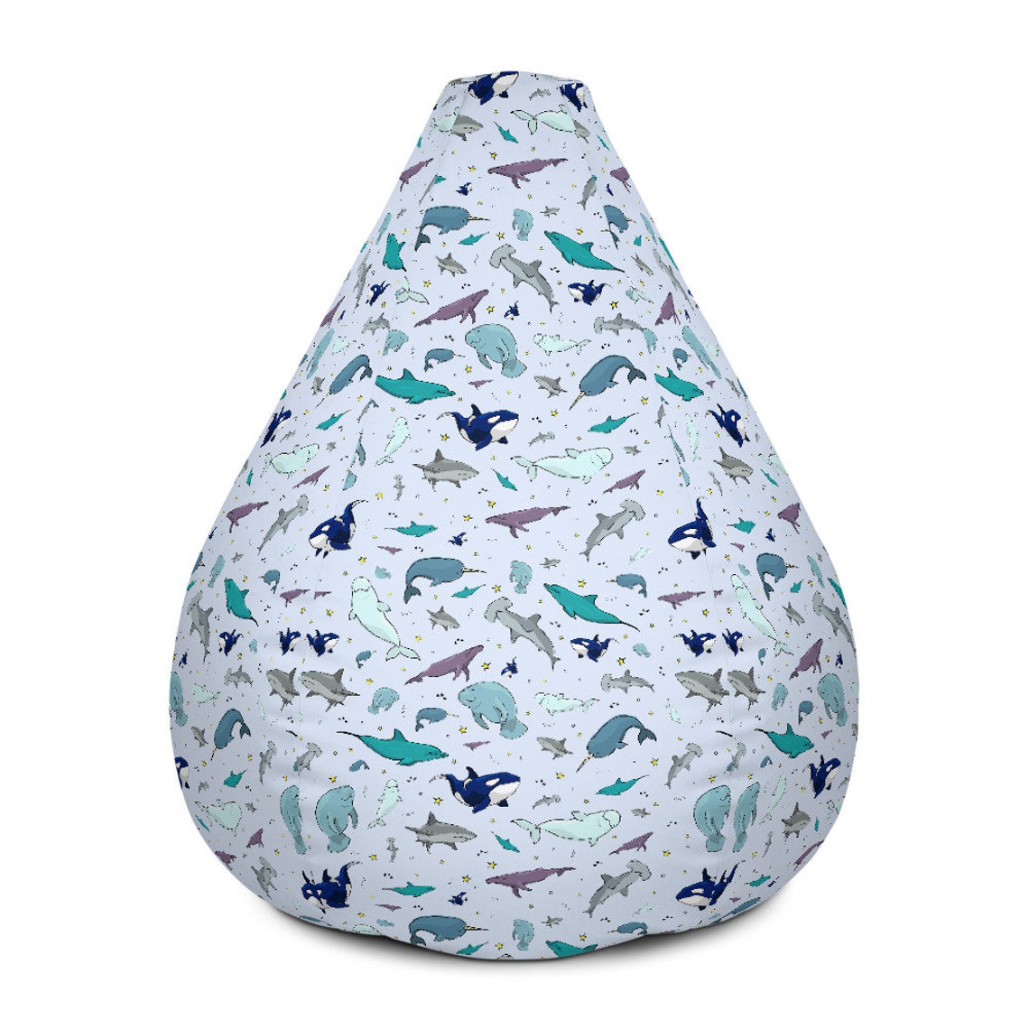 Ocean Bean Bag Chair Cover Cute Sea Animals Beanbag Etsy