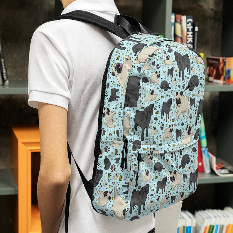 Pug Backpack Cute Pug Backpack Pug Rucksack Pug Bag Pugs Etsy