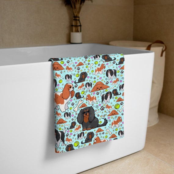 Tri Cavalier King Charles Spaniel Bath Towel Tri Cavalier King Charles Spaniel Bath Towel