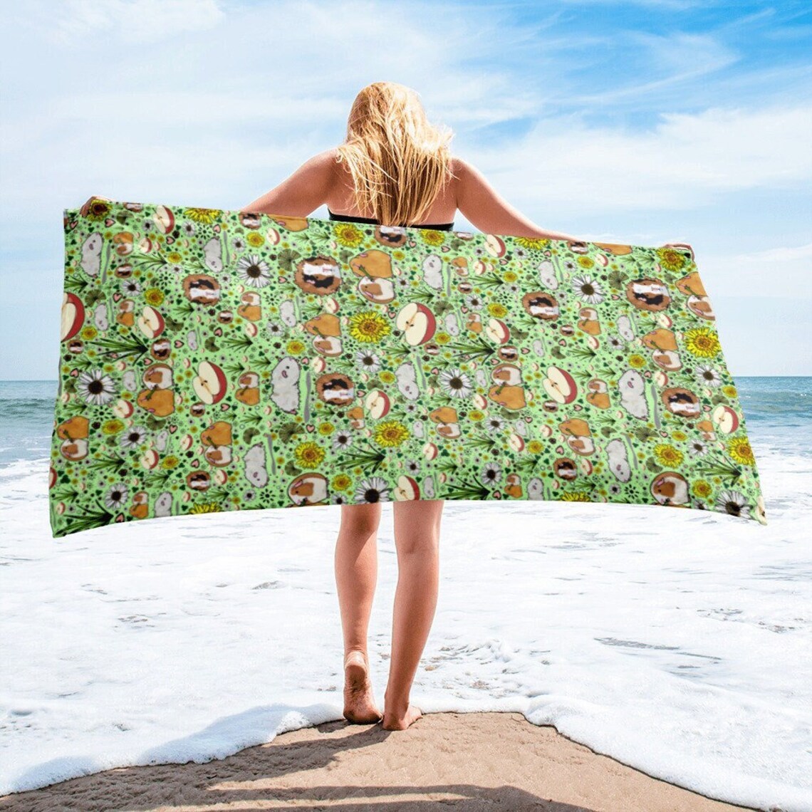 Guinea Pig Towel Cute Guinea Pig Beach Towel Guinea Pigs Bath Etsy