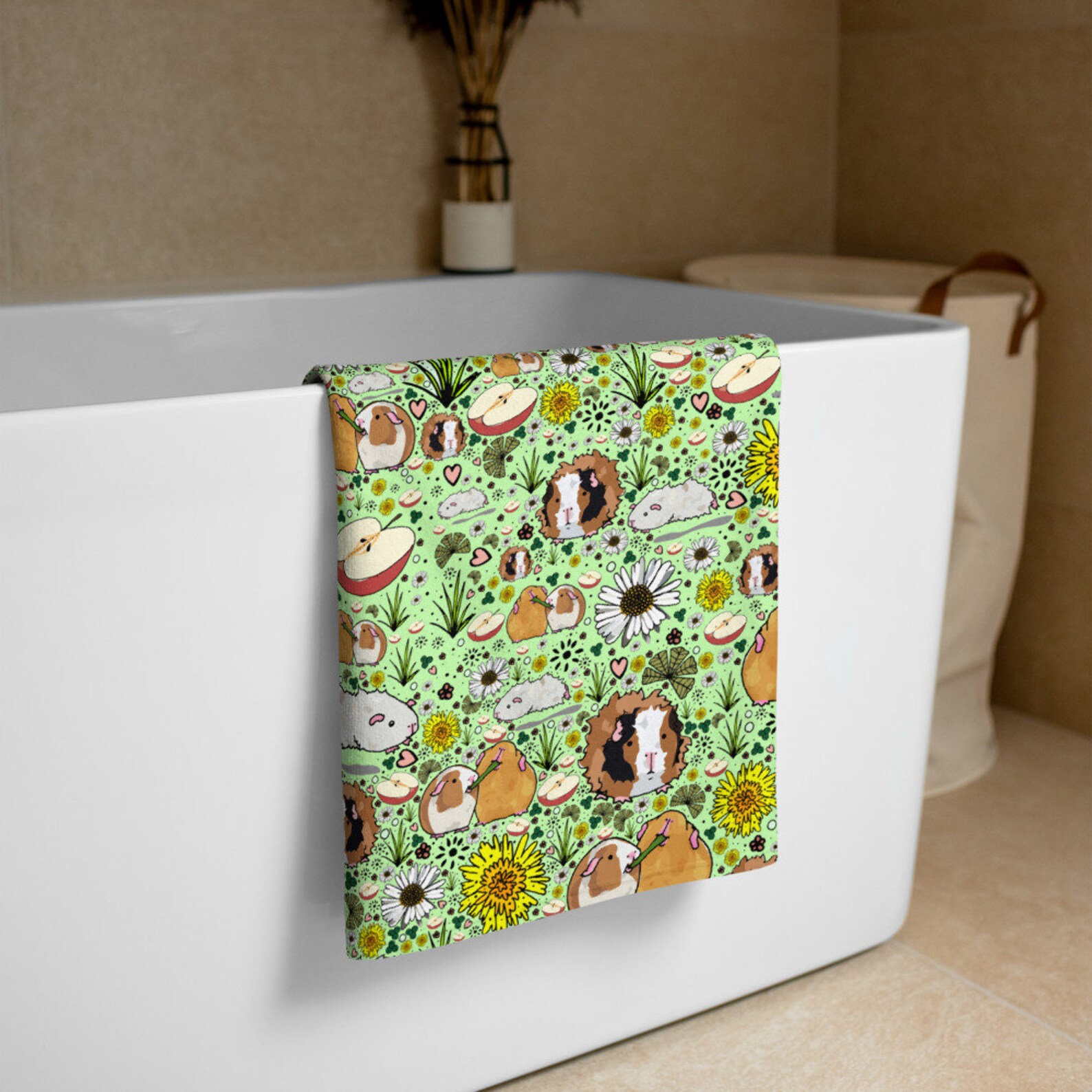 Guinea Pig Towel Cute Guinea Pig Beach Towel Guinea Pigs Bath Etsy