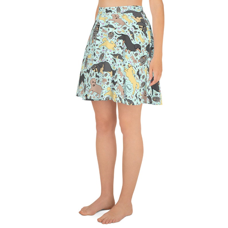 Cute Dachshund Skater Skirt Sausage Dog Skirts Women Ladies
